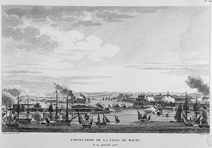 Capitulation de la ville de Malte, le 14 prairial, an 6 (avant 1814), d'après Duplessis-Bertaux