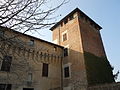 Particolare della torre del Castello di Roppolo, vista dal cortile interno