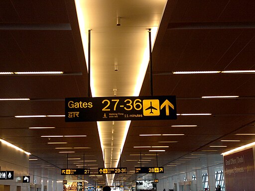 Directions to gates in terminal3 Delhi