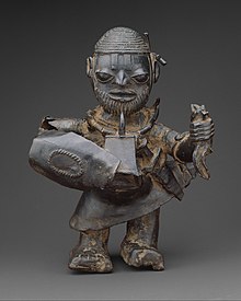 Copper Alloy Sculpture of man belonging to a Lower Niger Bronze Industry