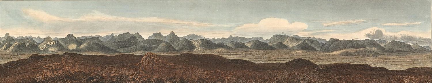 Panorama van de Grampian Mountains uit 1831