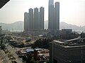 香港理工大学西九龙校园远眺九龙站及维多利亚港