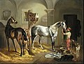 Adolf Friedrich: Im Pferdestall, nach 1860