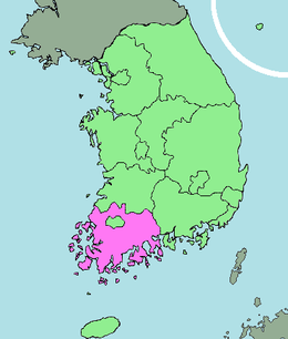 Lokasi Jeolla Selatan