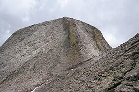 Vue du pic Kit Carson depuis le creux entre lui et Challenger Point.