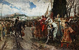 The Surrender of Granada, a 19th-century depiction by Spanish painter Francisco Pradilla Ortiz La Rendicion de Granada - Pradilla.jpg