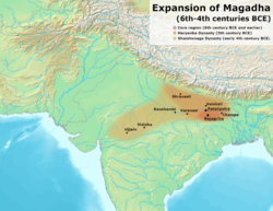 Approximate extent of the Shisshunaga dynasty.[1]