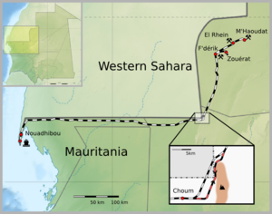 Map of Mauritania Railway