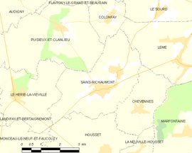 Mapa obce Sains-Richaumont
