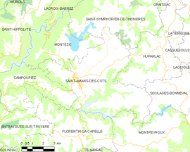 Mapa obce Saint-Amans-des-Cots