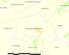 Carte de la commune de Garancières-en-Drouais.