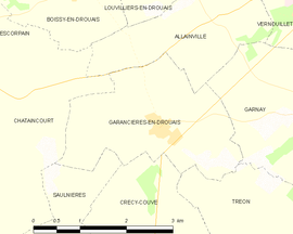 Mapa obce Garancières-en-Drouais