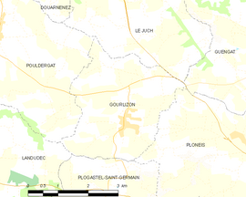 Mapa obce Gourlizon