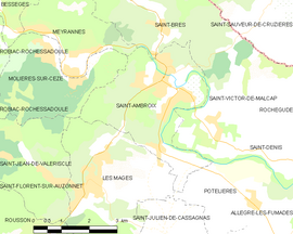 Mapa obce Saint-Ambroix