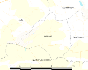 Poziția localității Bléruais