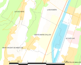 Mapa obce Sainte-Marie-d’Alloix