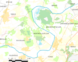 Mapa obce Montreuil-sur-Loir