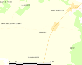 Mapa obce La Caure