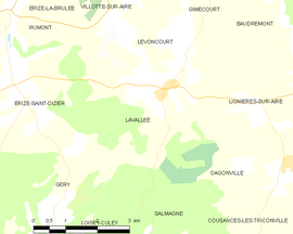 Mapa obce Lavallée