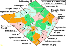 Map of Berks County Pennsylvania School Districts.png