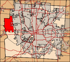 Location of Brown Township in Franklin County.