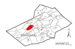 Location of Foster Township in Schuylkill County, Pennsylvania