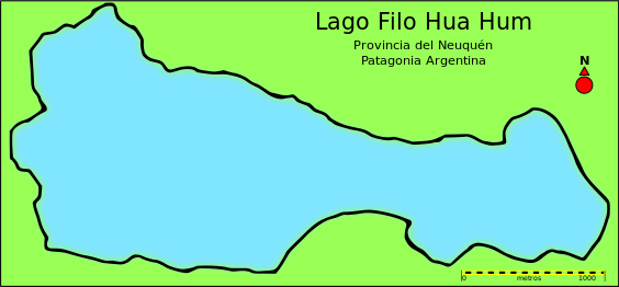 Mapa del lago Filo Hua Hum