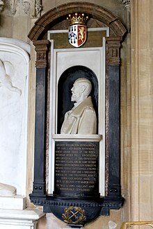 Memorial to Adelbert Wellington Brownlow Cust, 3rd Earl Brownlow, in St Peter and St Paul's Church, Belton.jpg