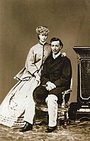 Наследник цесаревич Николай Александрович с невестой, принцессой Дагмар. 1865 г.