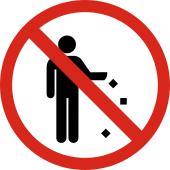 "No littering" sign as used in the U.S. No littering.svg