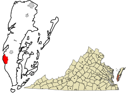 Location in Northampton County and the Commonwealth of Virginia