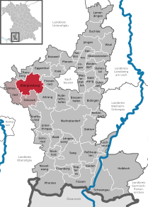 Poziția Obergünzburg pe harta districtului Ostallgäu