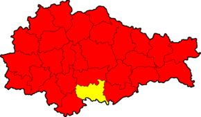 Розташування Обоянського району на мапі Курської області