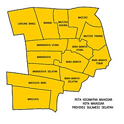 Peta kecamatan Makassar ring Kota Makassar