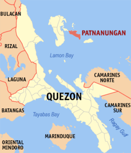 Patnanungan na Quezon Coordenadas : 14°47'N, 122°11'E