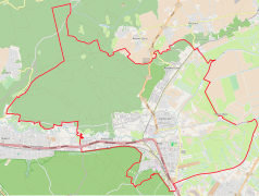 Mapa konturowa Redy, na dole znajduje się punkt z opisem „Pieleszewo”