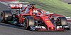 Sebastian Vettel driving a Ferrari Formula One at the Circuit de Barcelona-Catalunya in early 2017