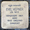 Stolperstein Feldbergstraße 15 Emil Hepner