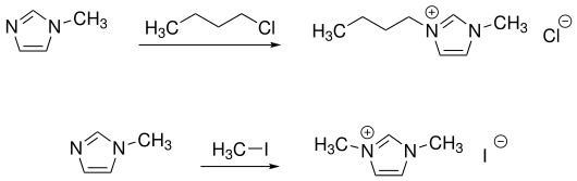 Synthese von ionischen Flüssigkeiten ausgehend von 1-Methylimidazol