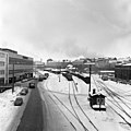 A view from the Sturenkatu bridge to the east in 1968. The tracks lead to the freight station.