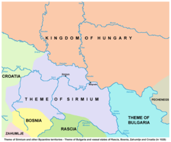 Sirmium Theması harita üzerinde