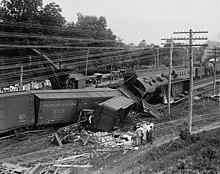 A head-on train wreck in Laurel, July 31, 1922 Train Wreck 1922.jpg