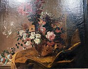 Vase de fleurs sur un entablement, (collection particulière).