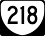 State Route 218 marker