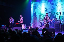 American band Walk the Moon performing live in 2017.