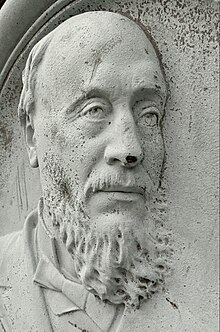 Bas-relief portrait of bearded man