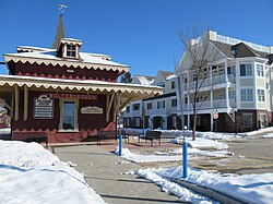 The former Wolfeboro Railroad station in the center of Wolfeboro village