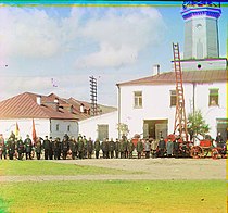 Пожежна команда міста Витегра. 1909. Фото С. М. Прокудіна-Горського.