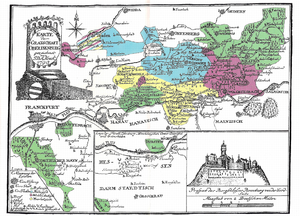 Karte der Grafschaft Oberisenburg (1790) von Johann Daniel Albrecht Hoeck, aus Wikimedia Commons