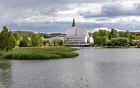 The Finlandia Hall, designed by Alvar Aalto, where the president Urho Kekkonen hosted the Conference on Security and Co-operation in Europe in 1975 2018 Helsinki, Finland (41401402010).jpg